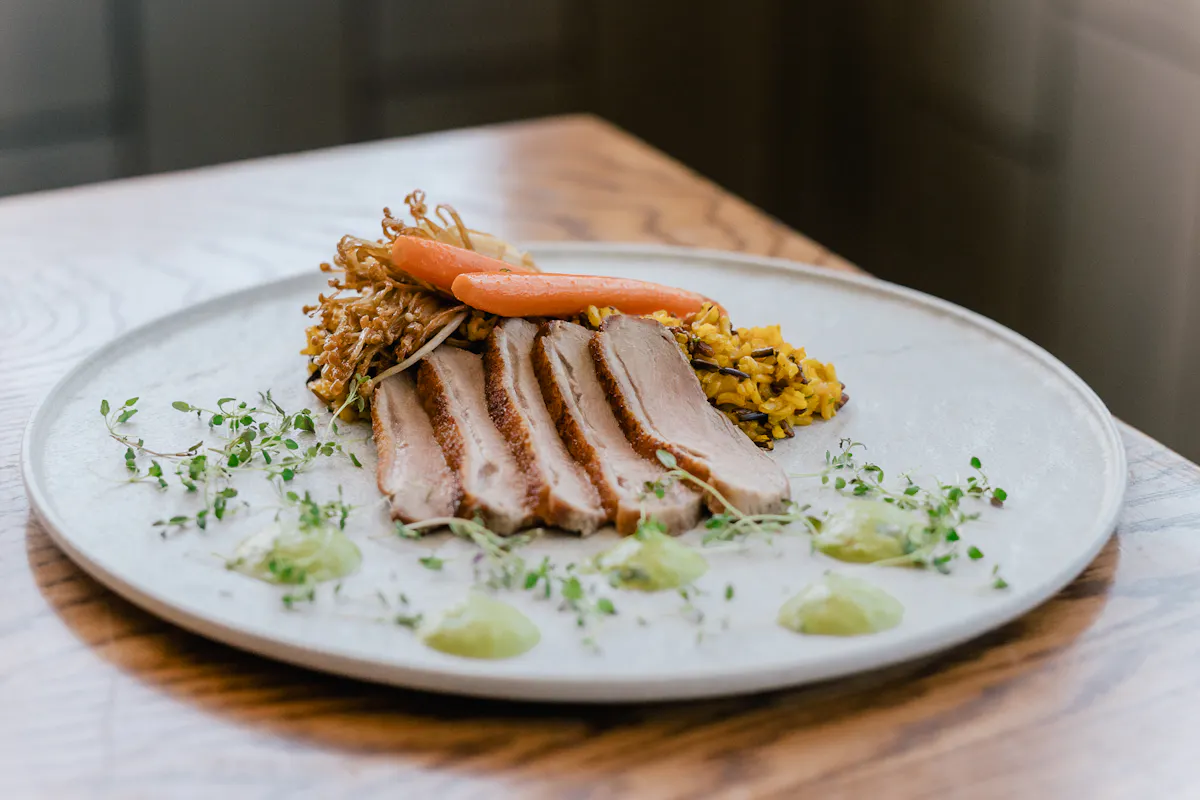 a plate of food on a table