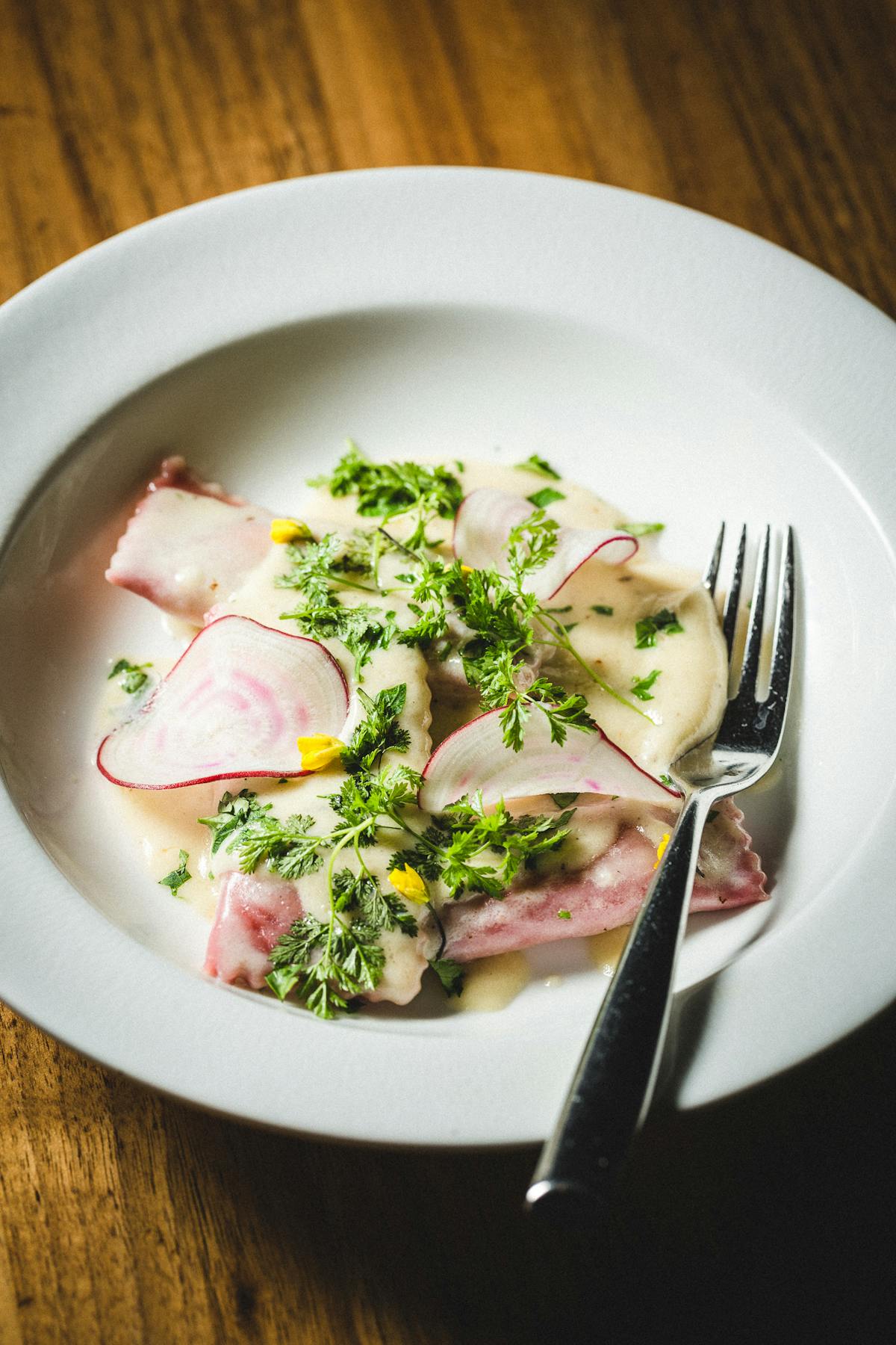 a plate with food