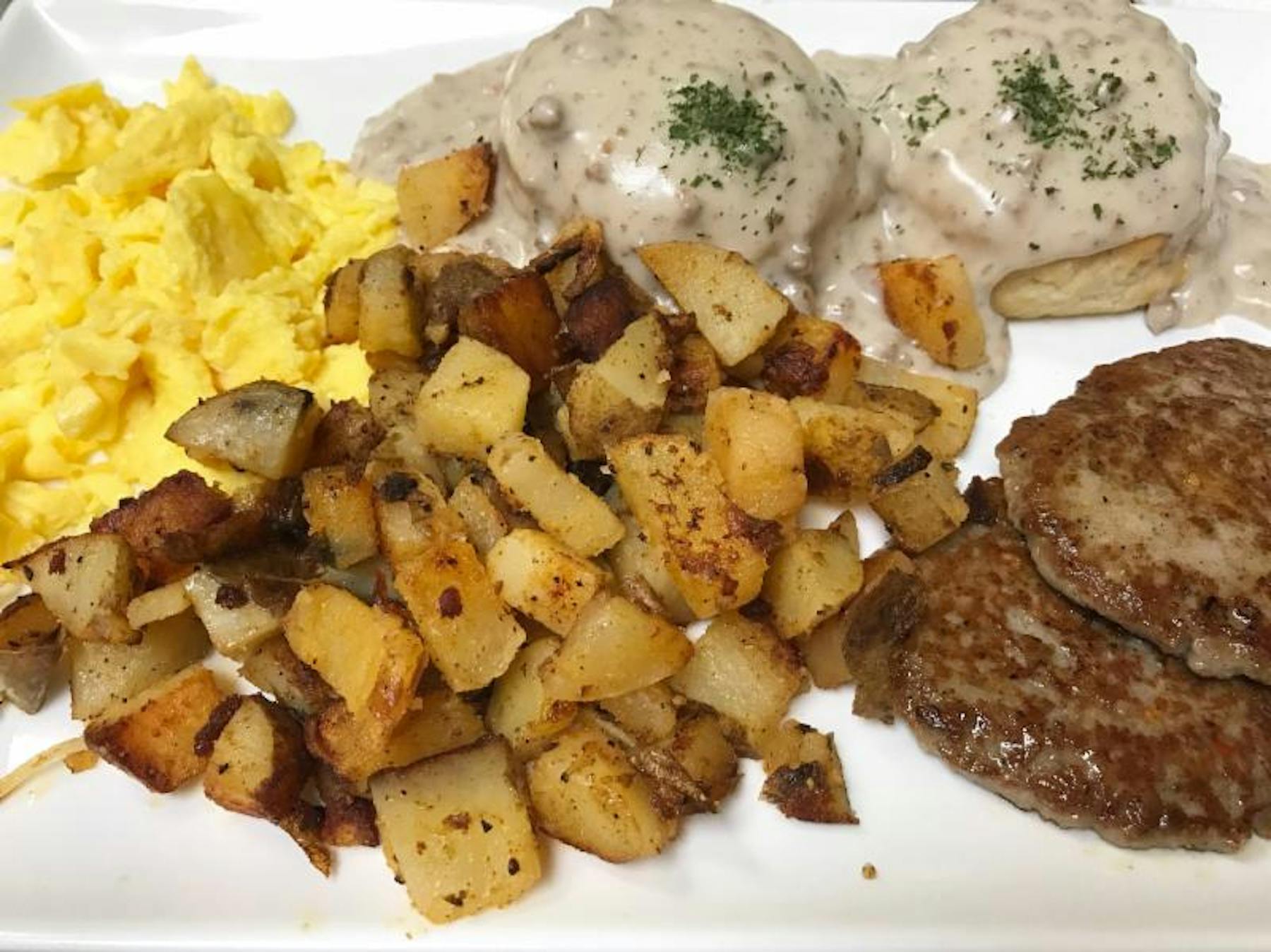 a plate of harshbrowns