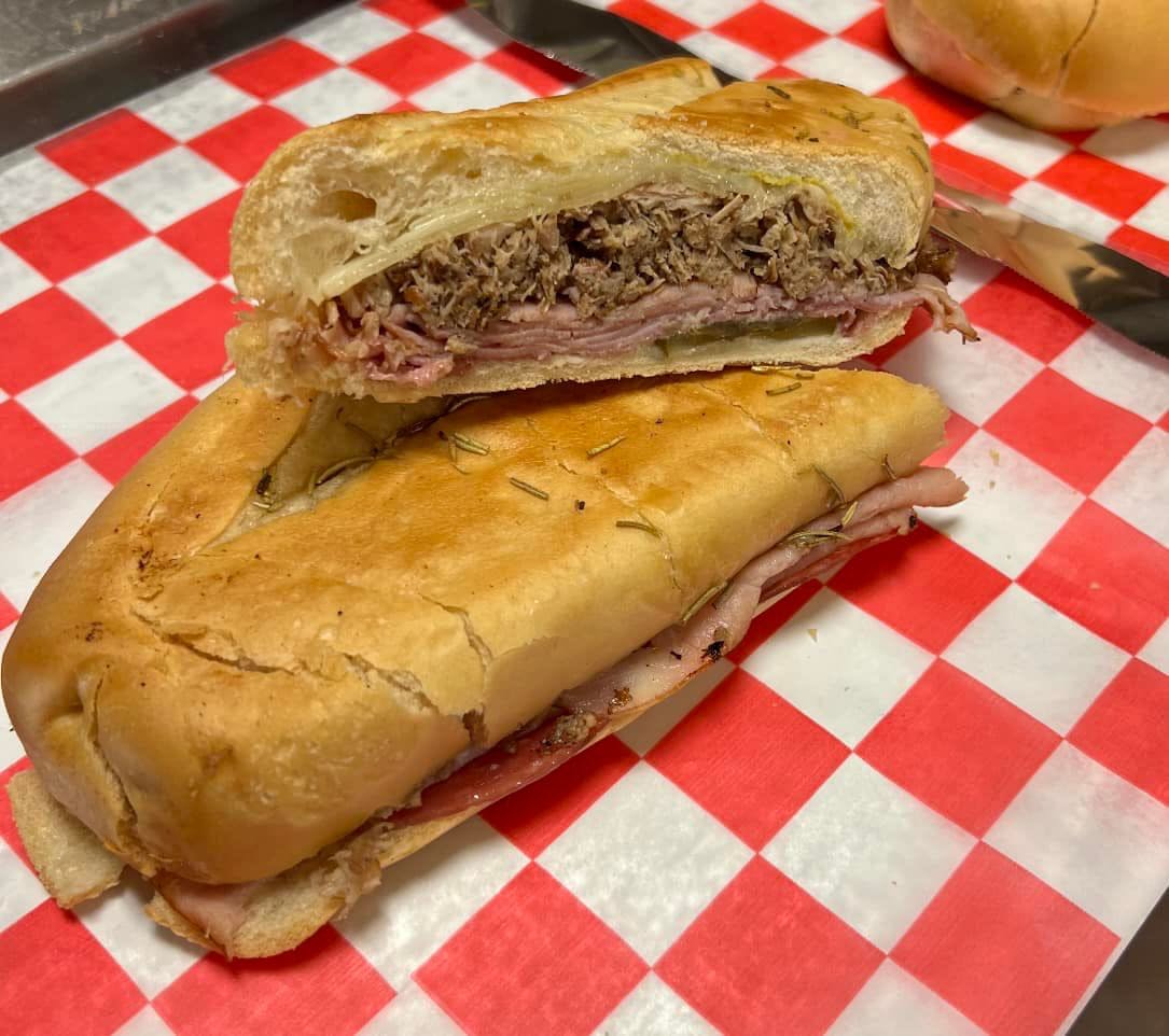 a sandwich sitting on top of a table
