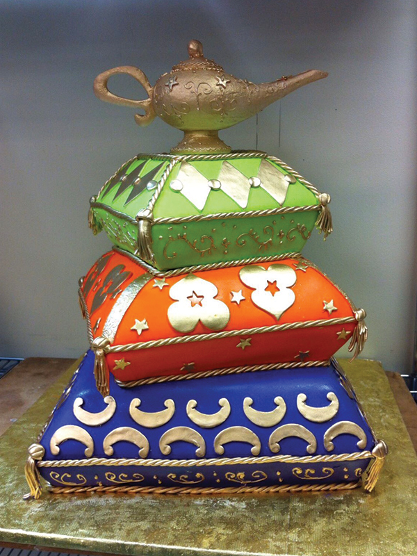 a train cake sitting on top of a table