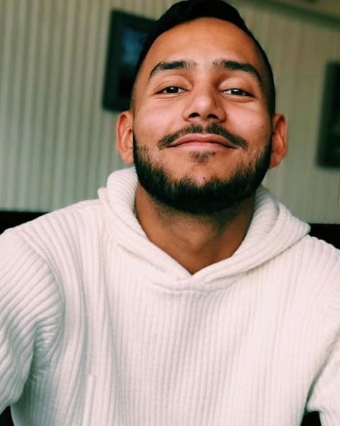 a man in a white shirt