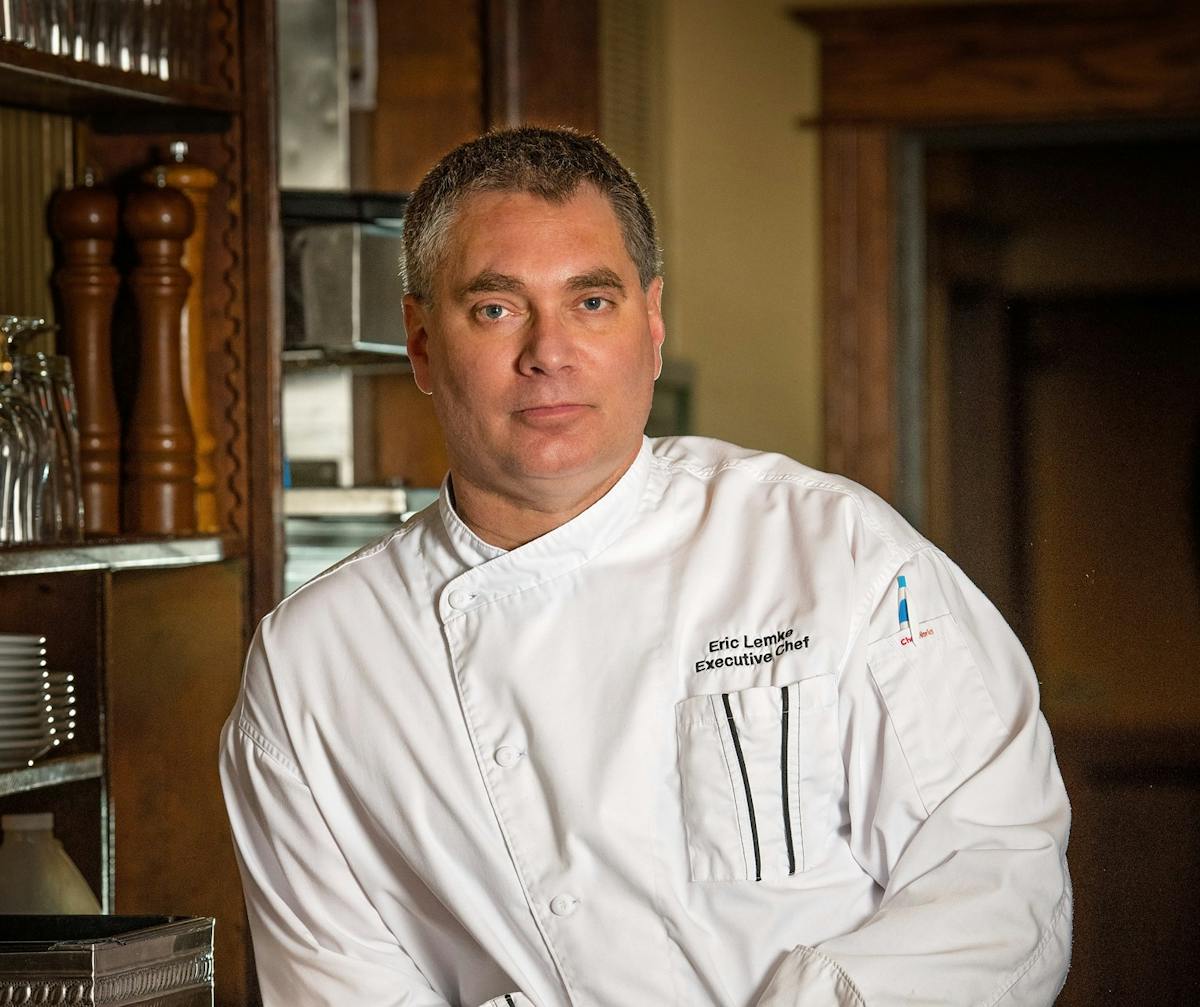 Eric Lemke in his white chef shirt