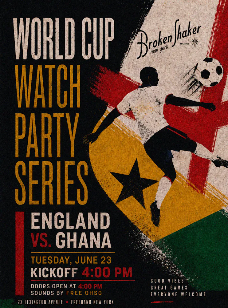 World cup watch party series england vs ghana kickoff 4PM sounds by Free Osho Good vibes, great game, Everyone welcome