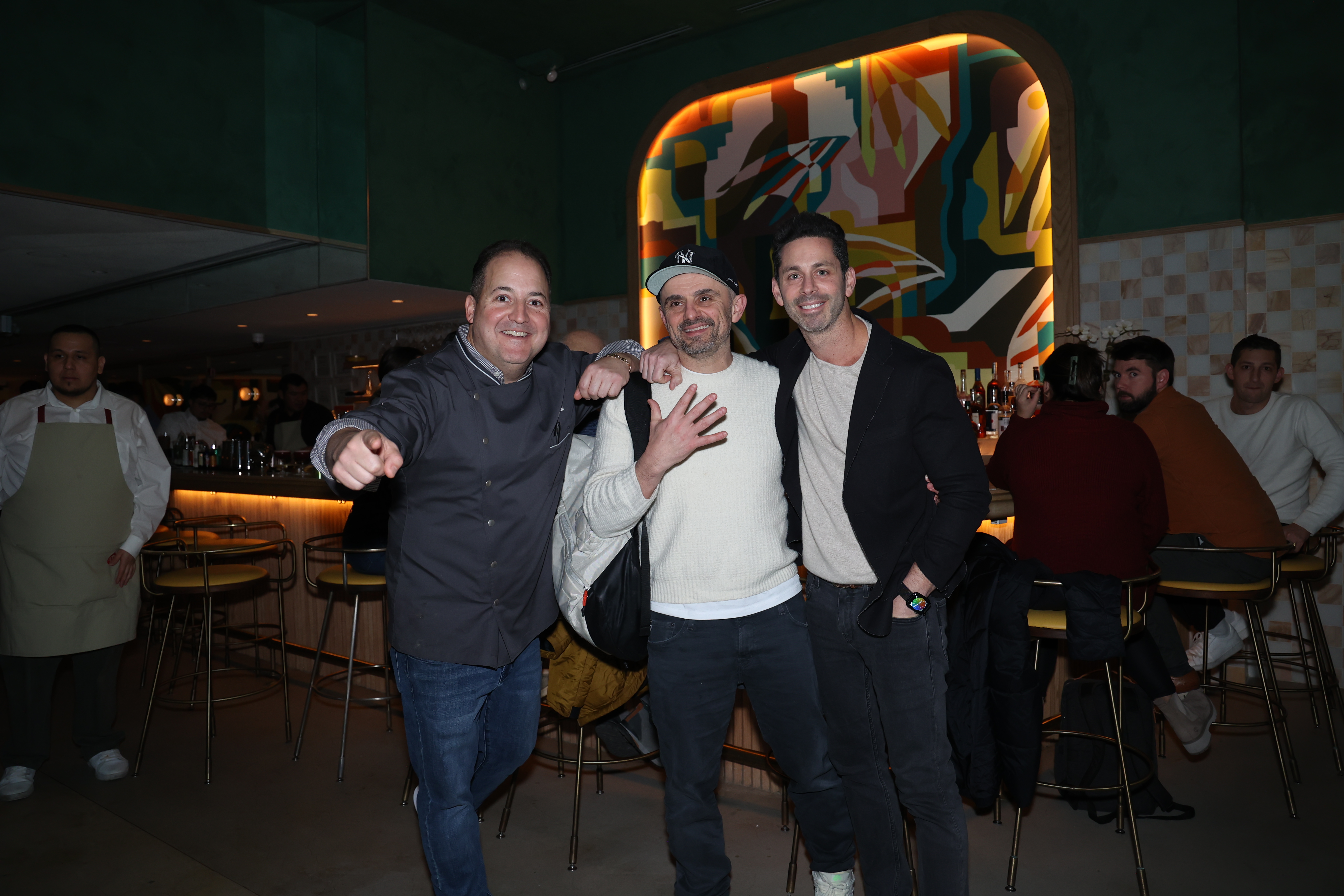 Josh Capon, Gary Vaynerchuk, David Rodolitz posing for the camera