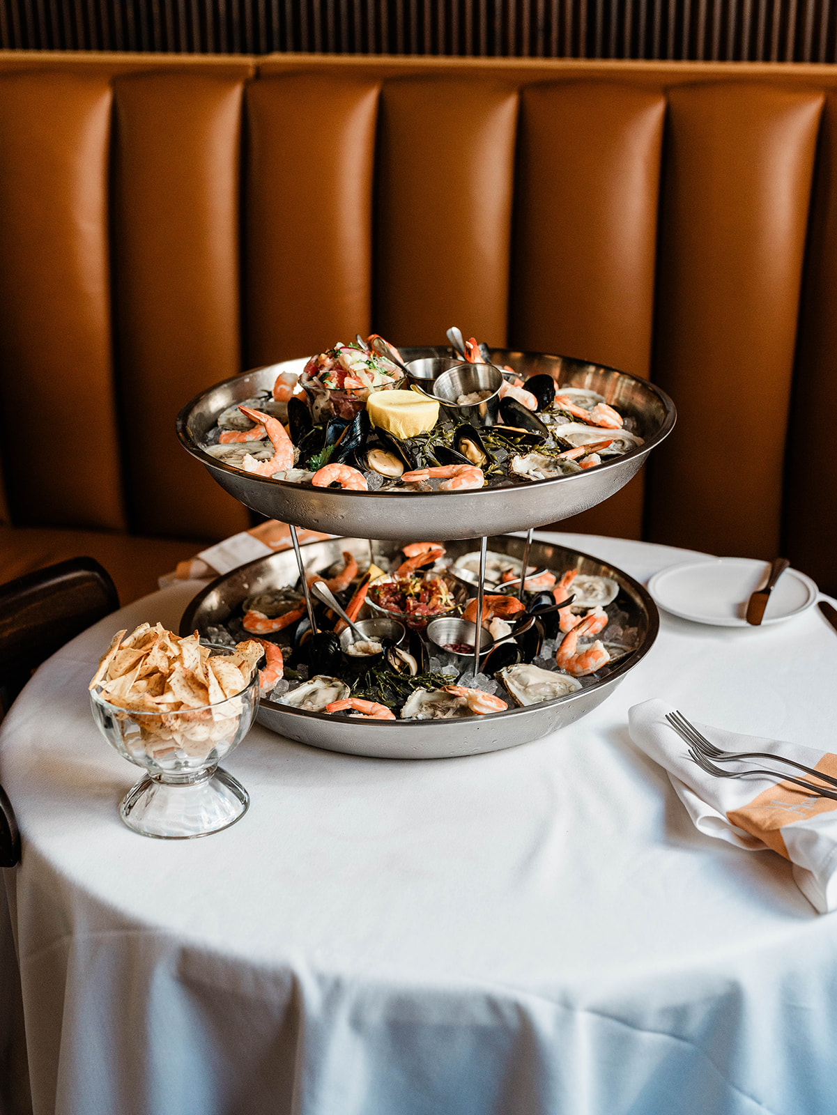 a table topped with plates of food on a plate