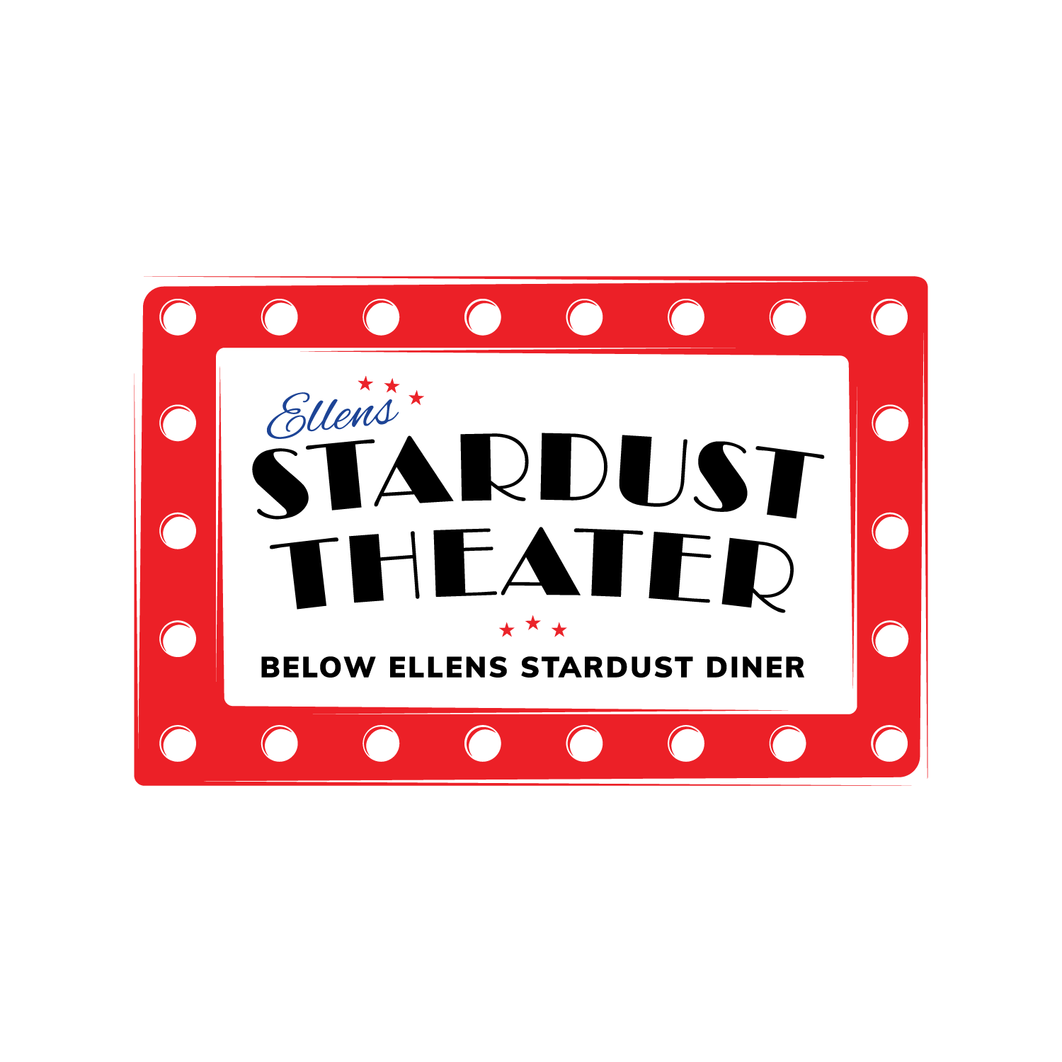 a red rectangular frame with black text