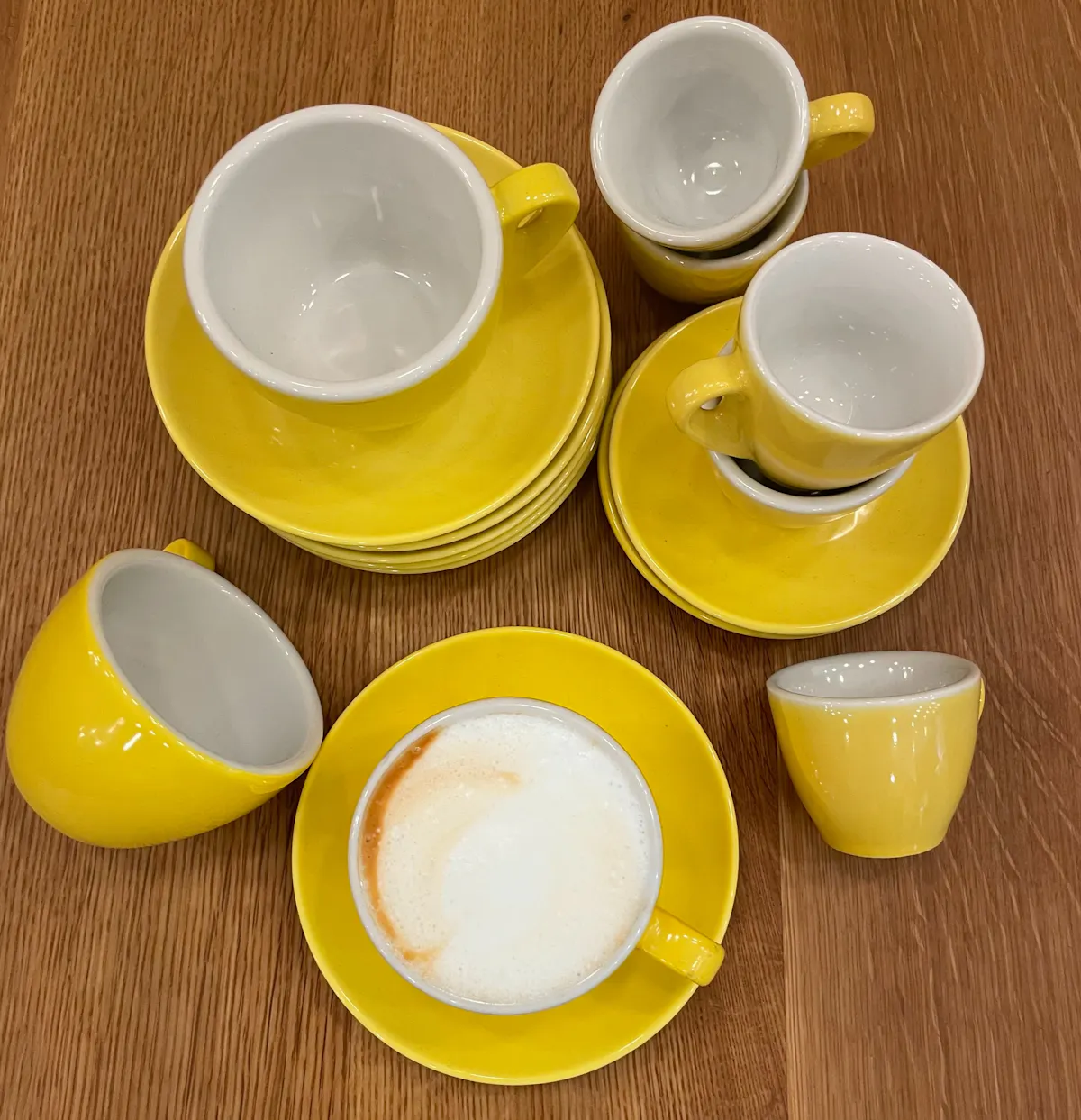 a cup of coffee and a glass of orange juice