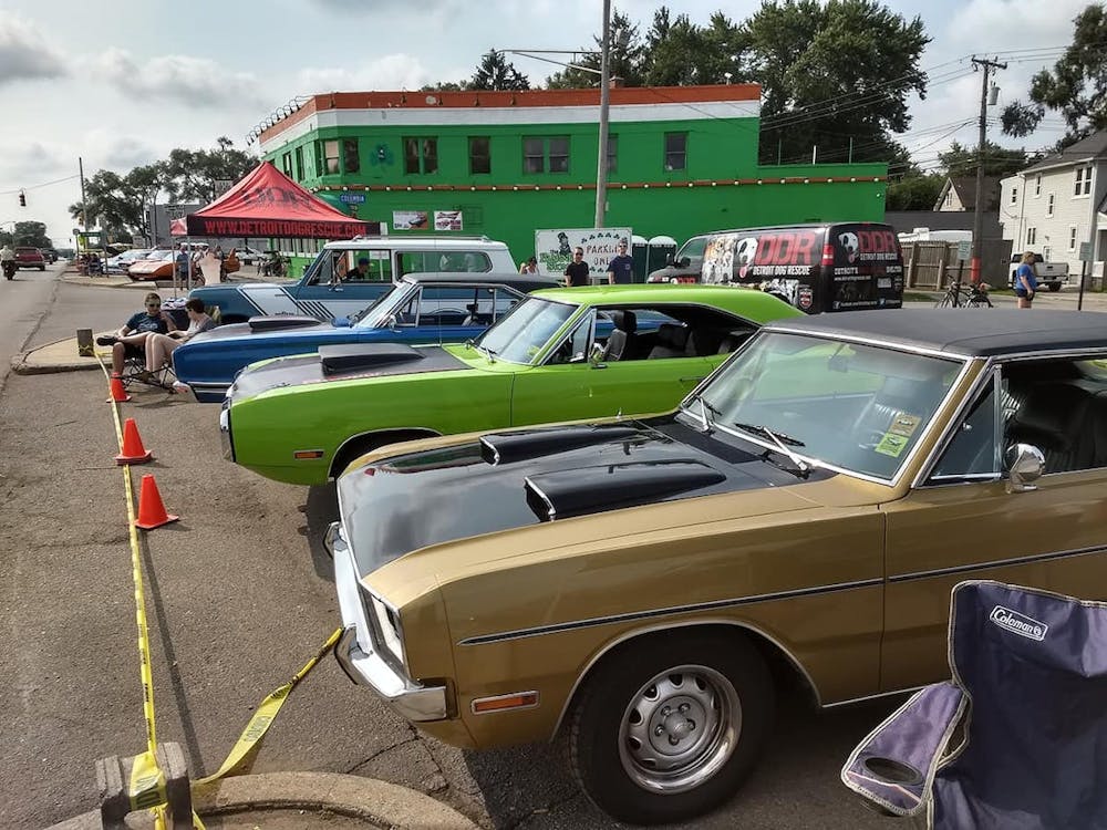 a car parked in a parking lot