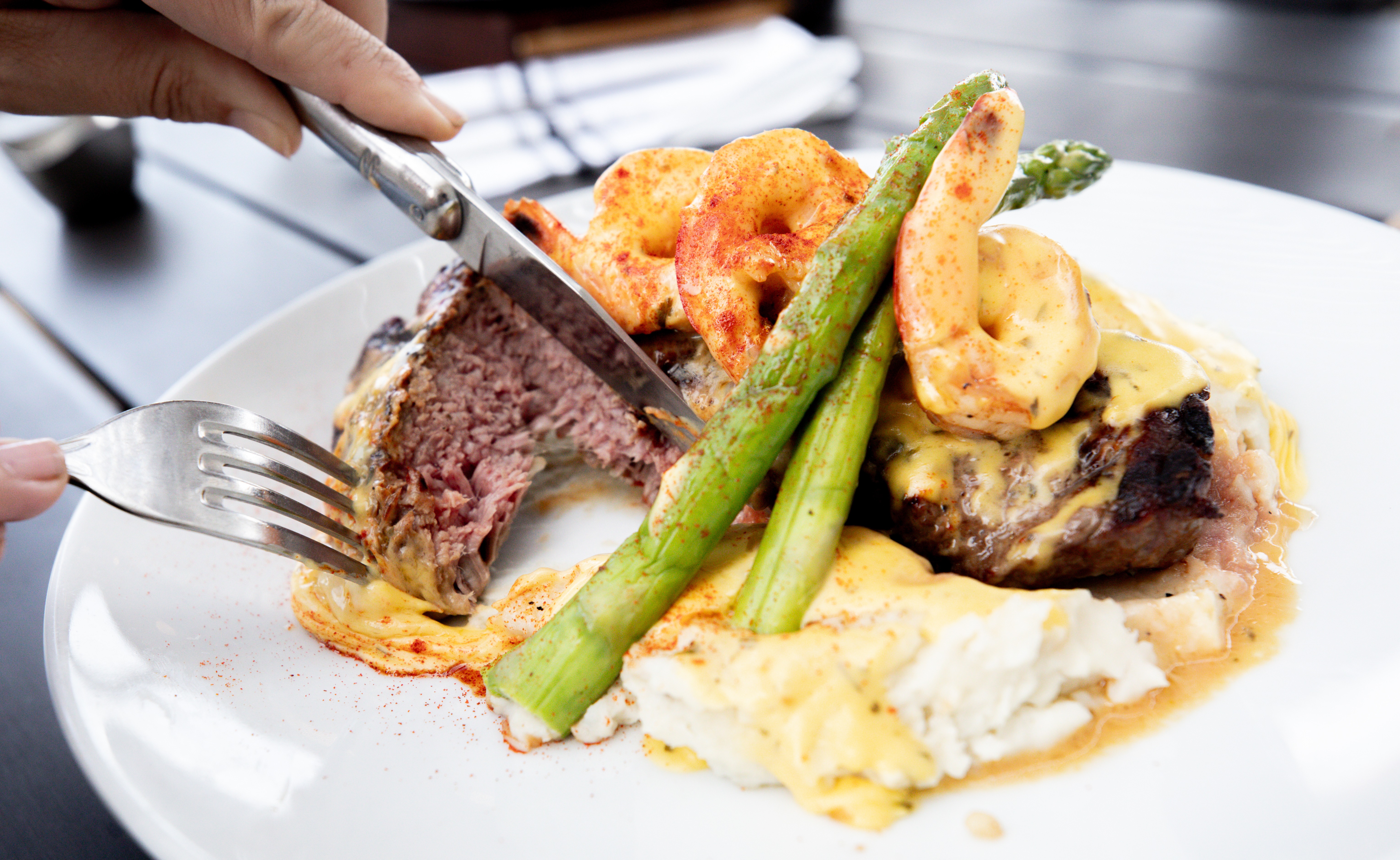 a plate of food with a fork
