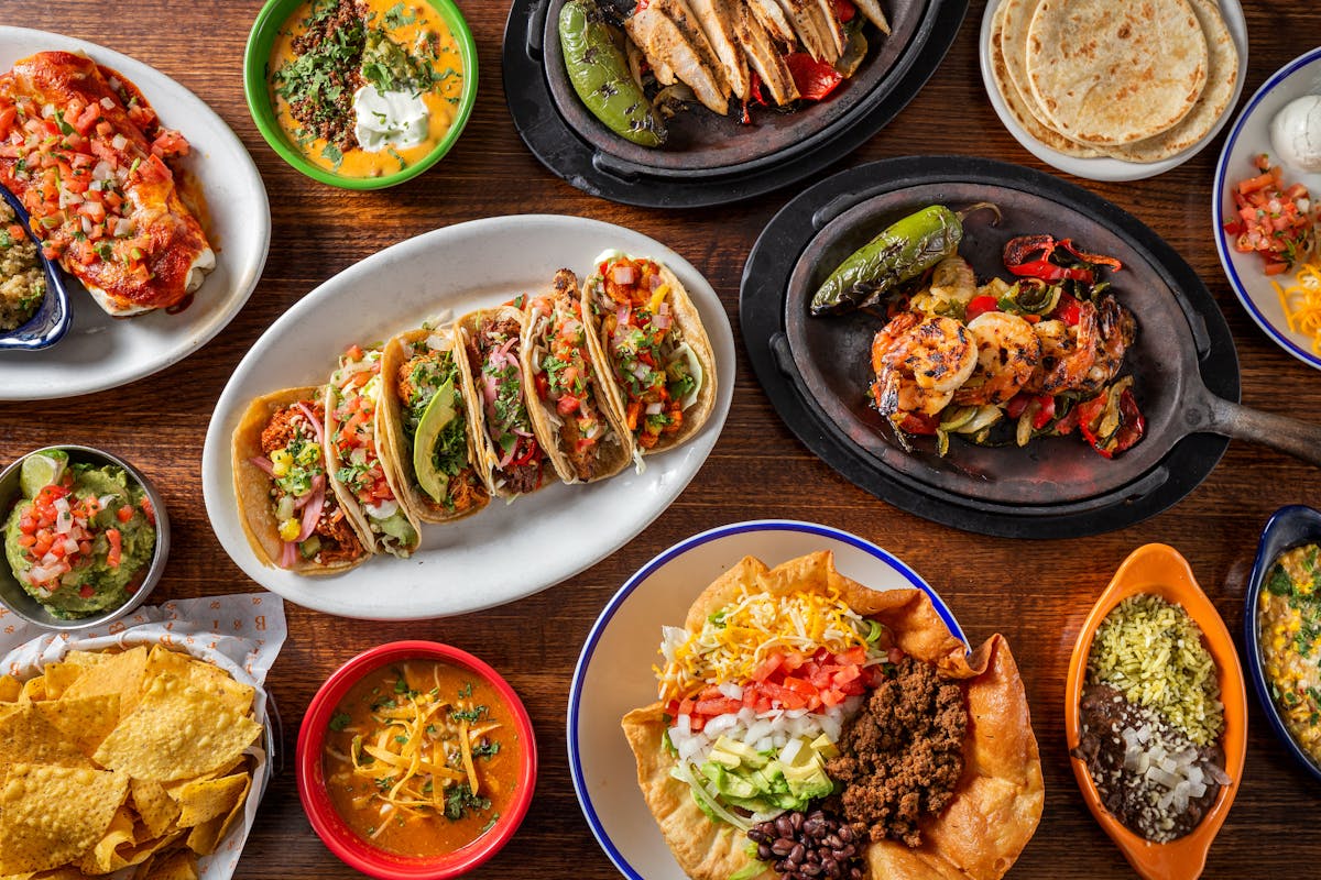 plenty plates of mexican food
