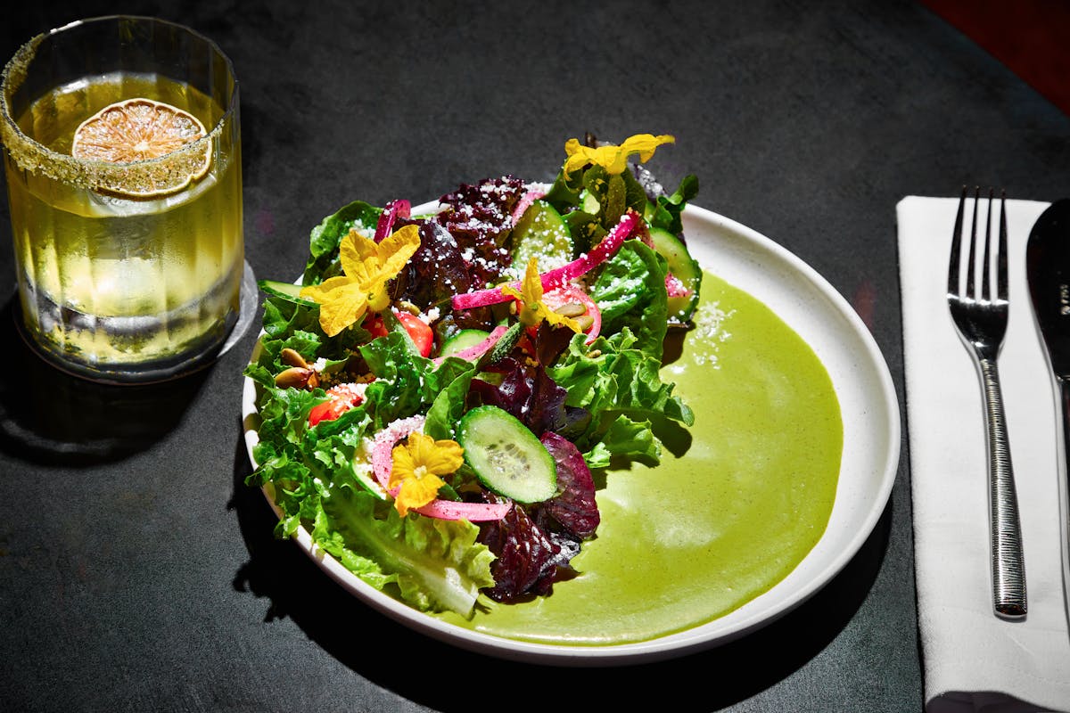 a plate of food on a table