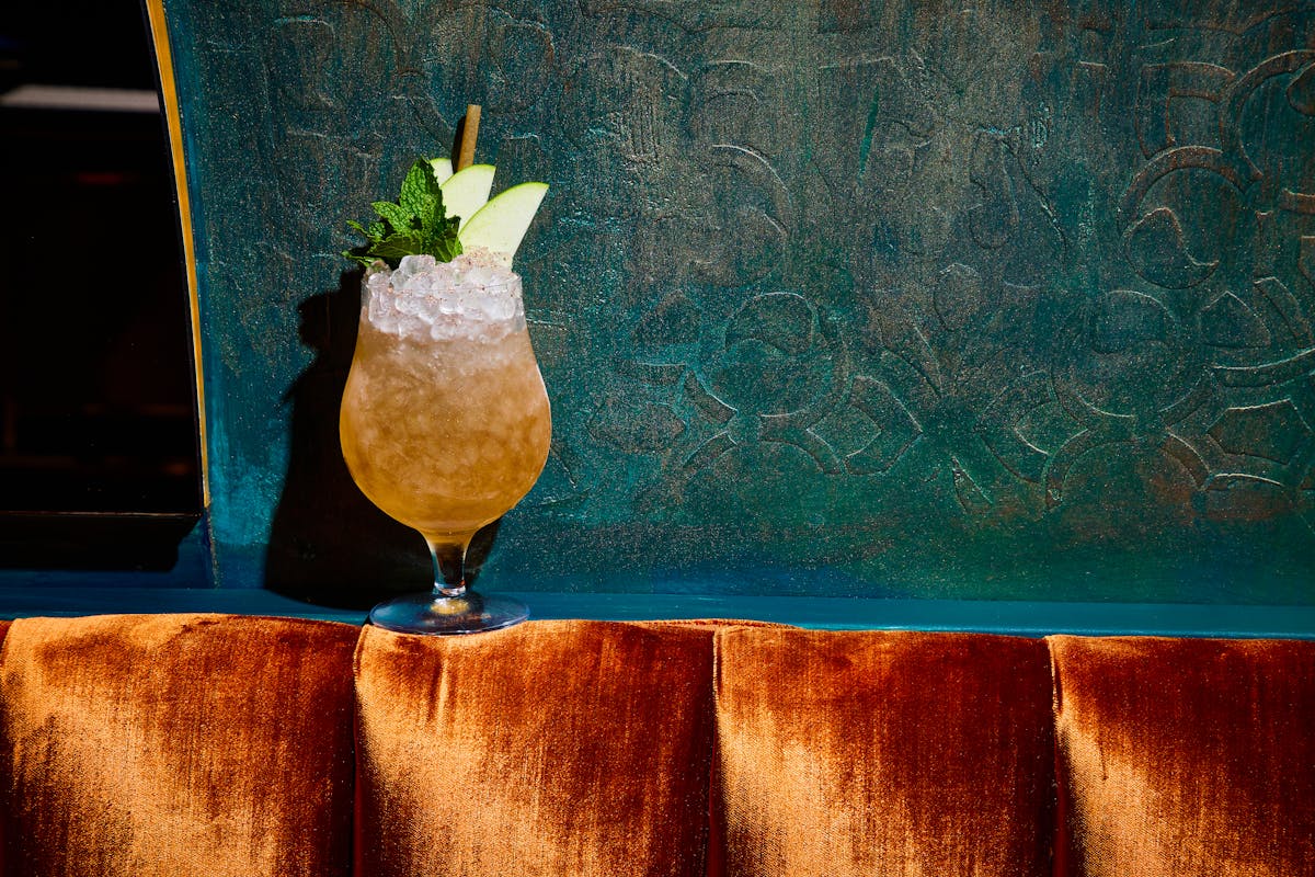 a close up look to a cocktail