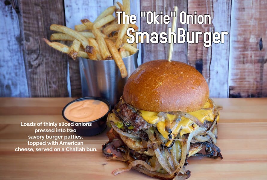 The "Okie" Onion Smash Burger Babylon Burger Bar American