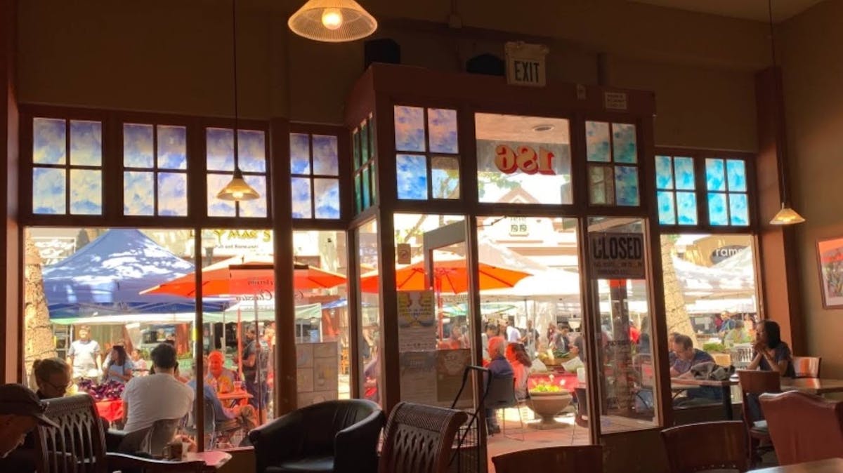 the picture of a market taken from the outside