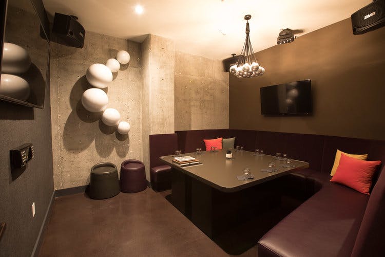 a lamp that is on a table