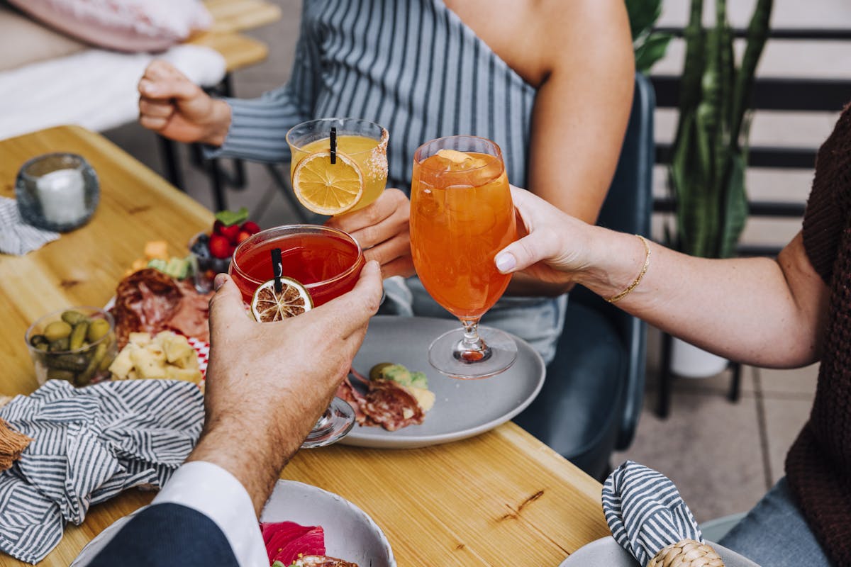 Dinning table with drinks