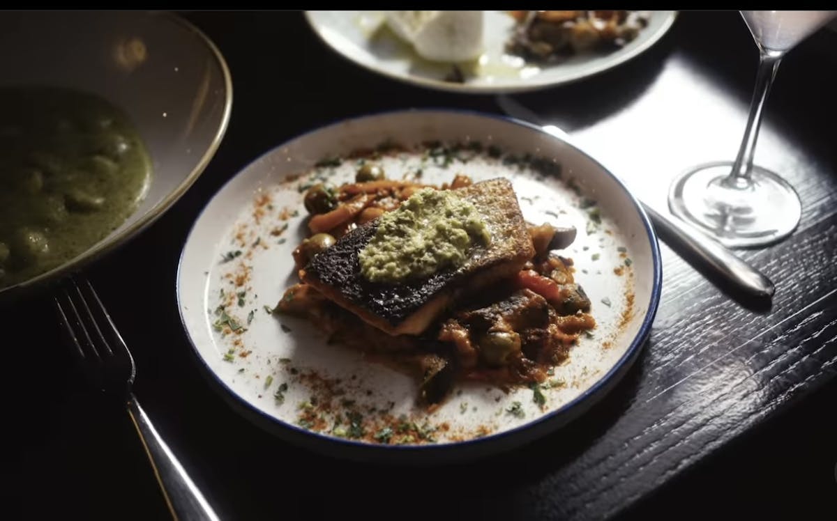 a plate of food on a table