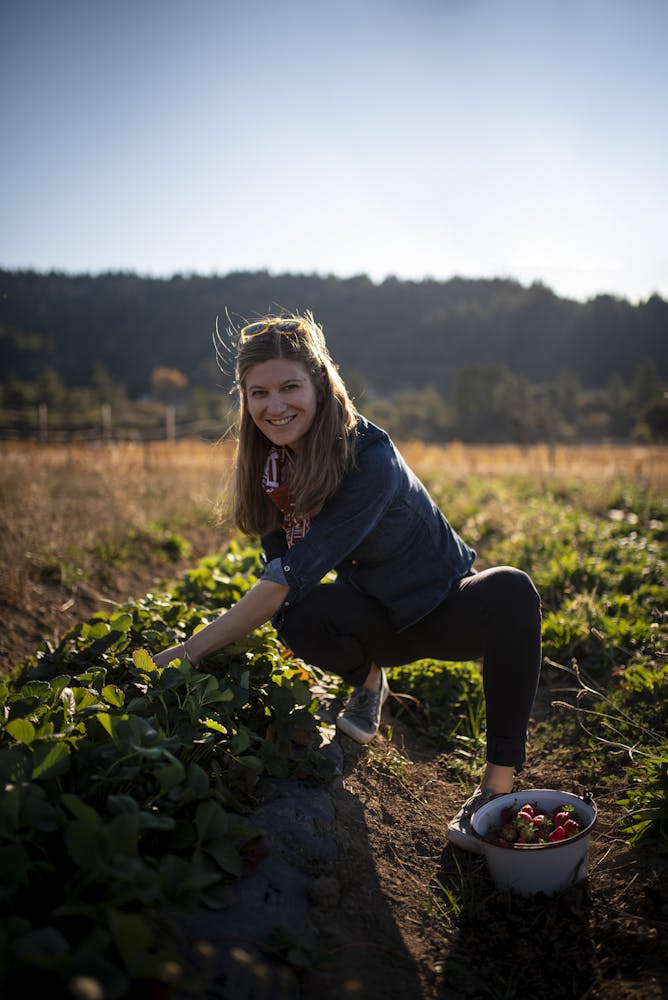 a person in a field