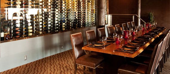 a dining table in a restaurant