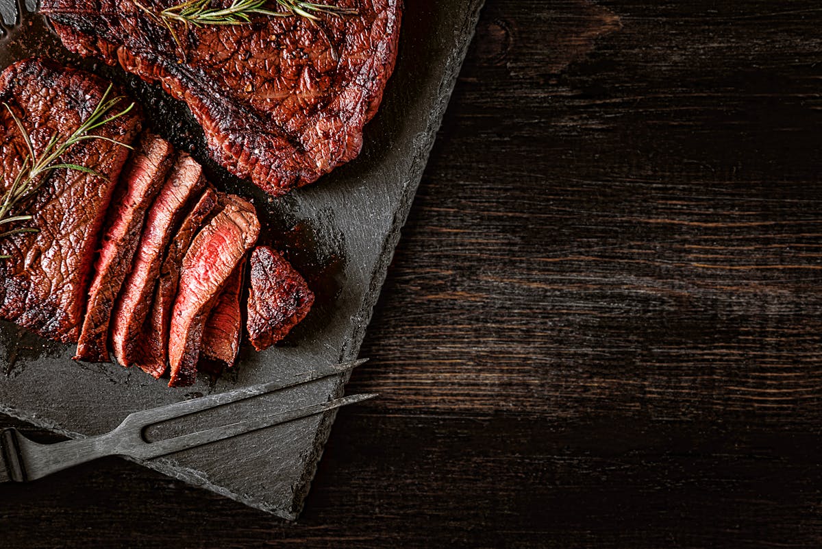 steak on table