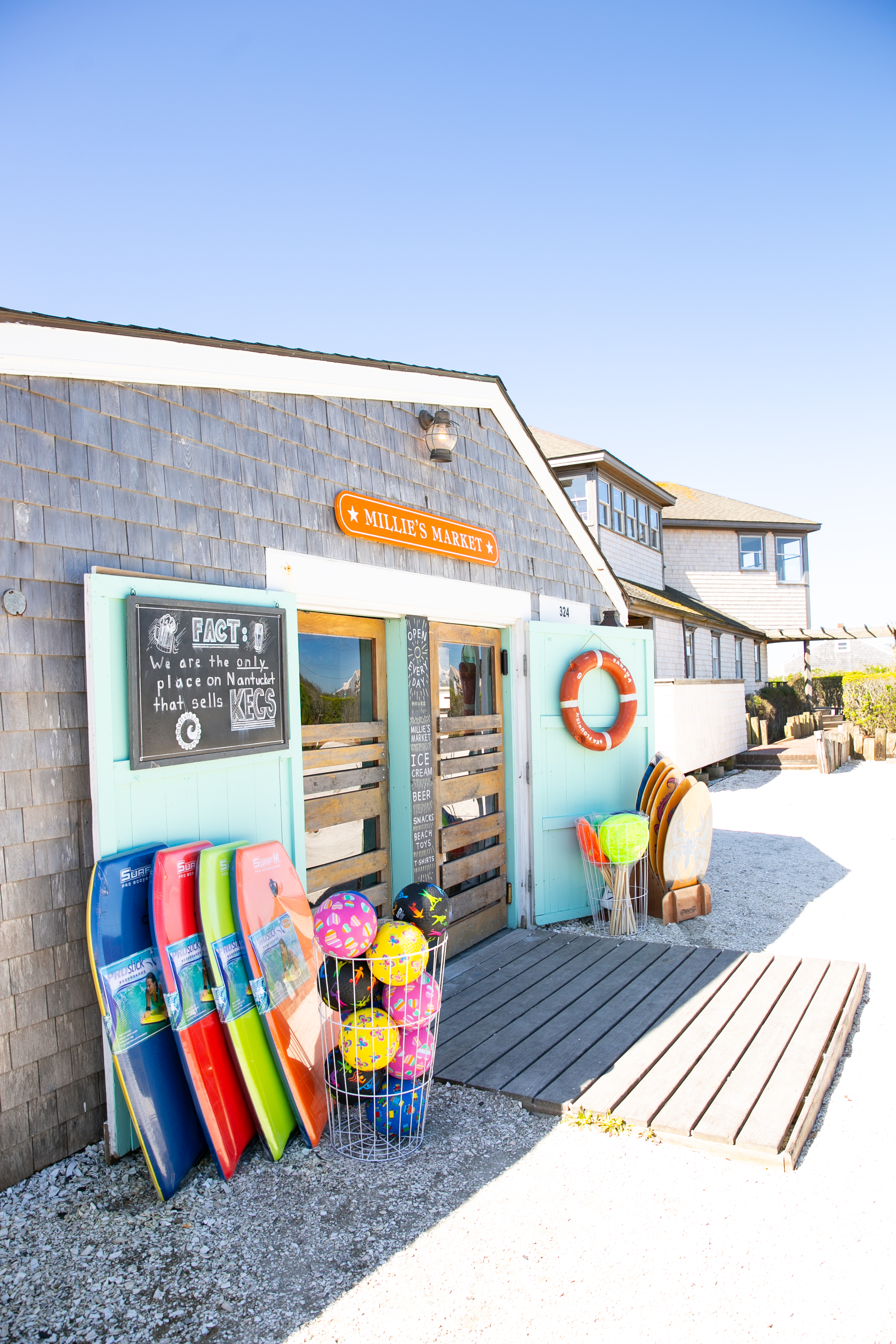 a summer shack with merch