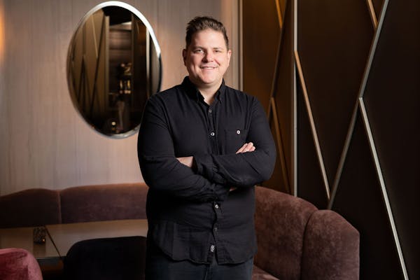 a person standing in a room