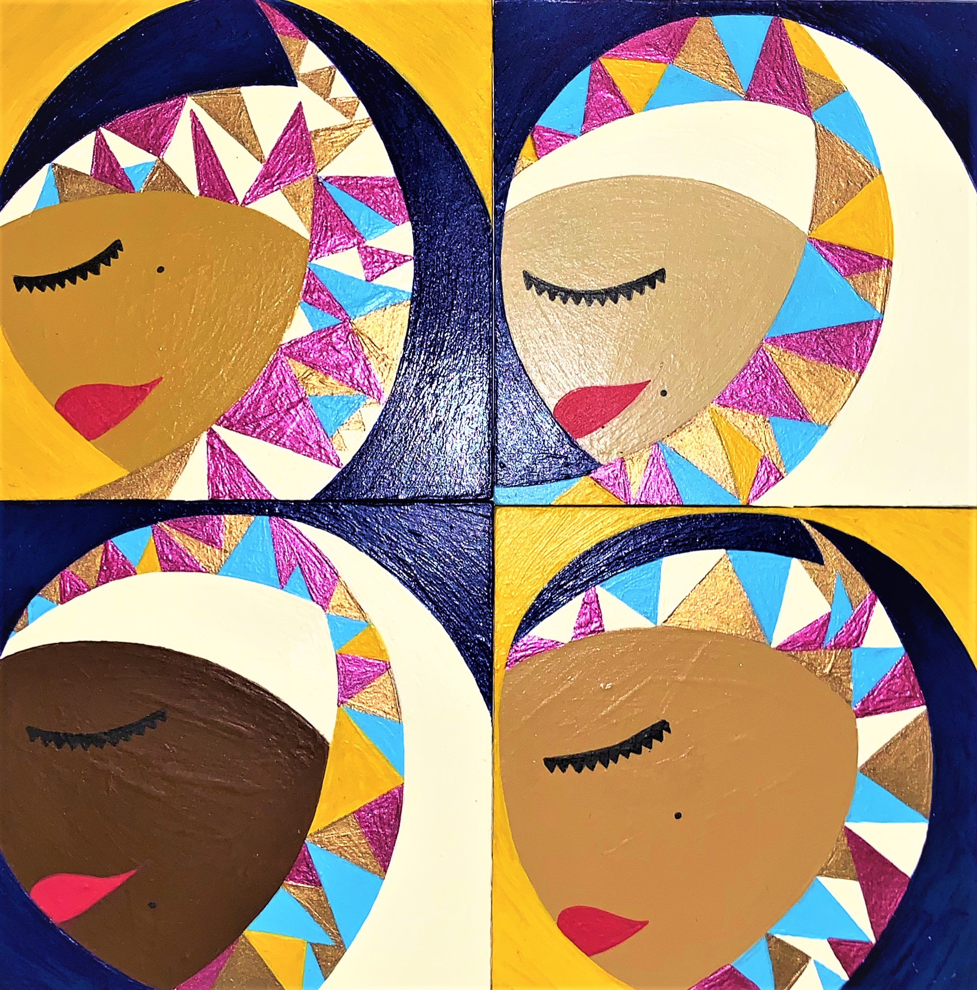 a group of artwork with different colors