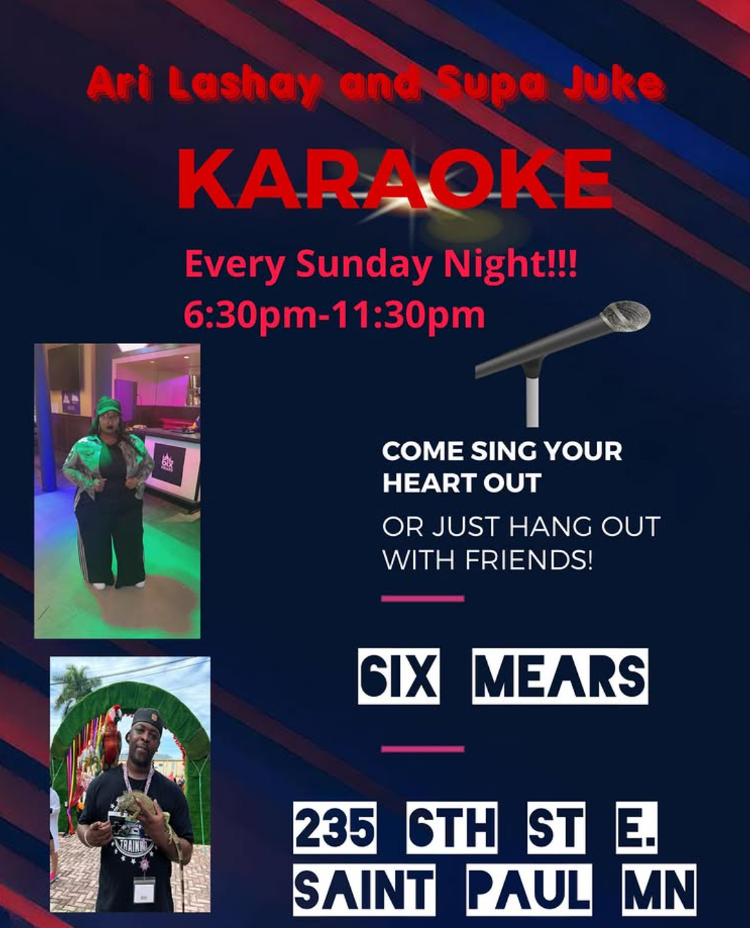 karoake Sunday flyer-6ix mears