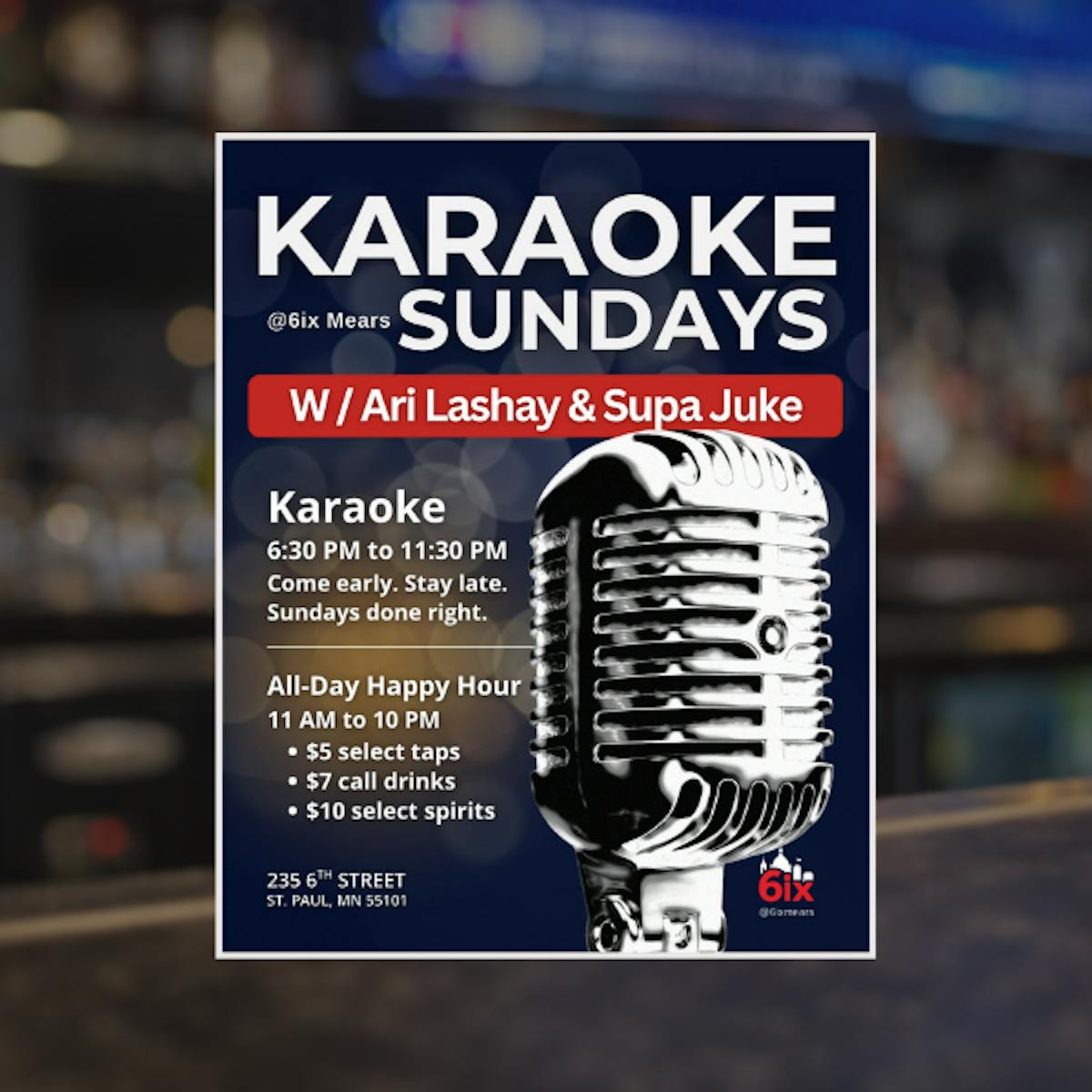 a poster with a microphone on it