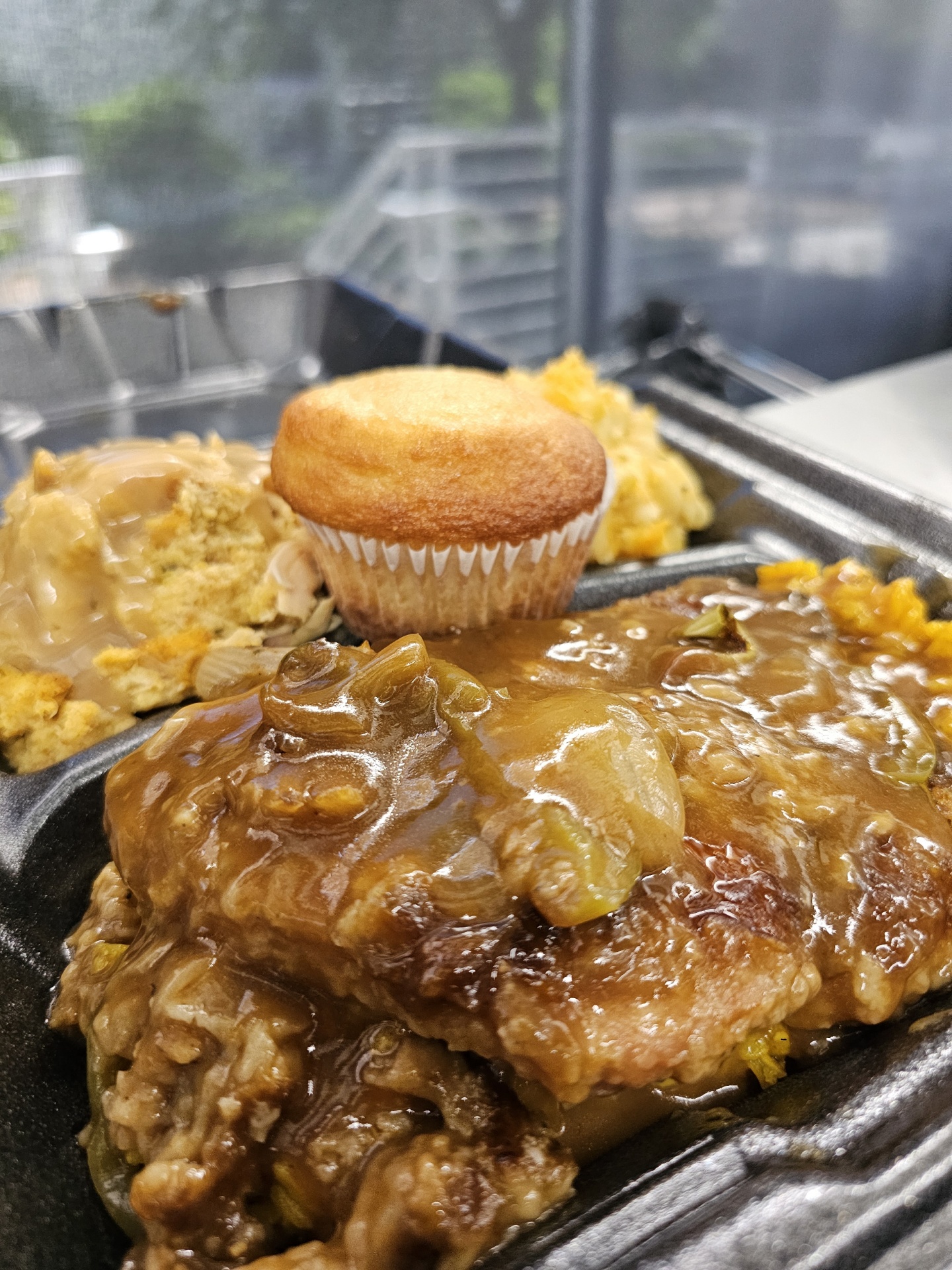 a close up of food