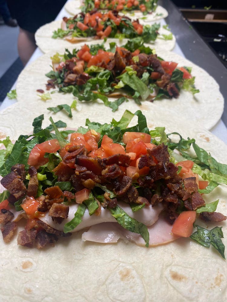 a plate of food on a table