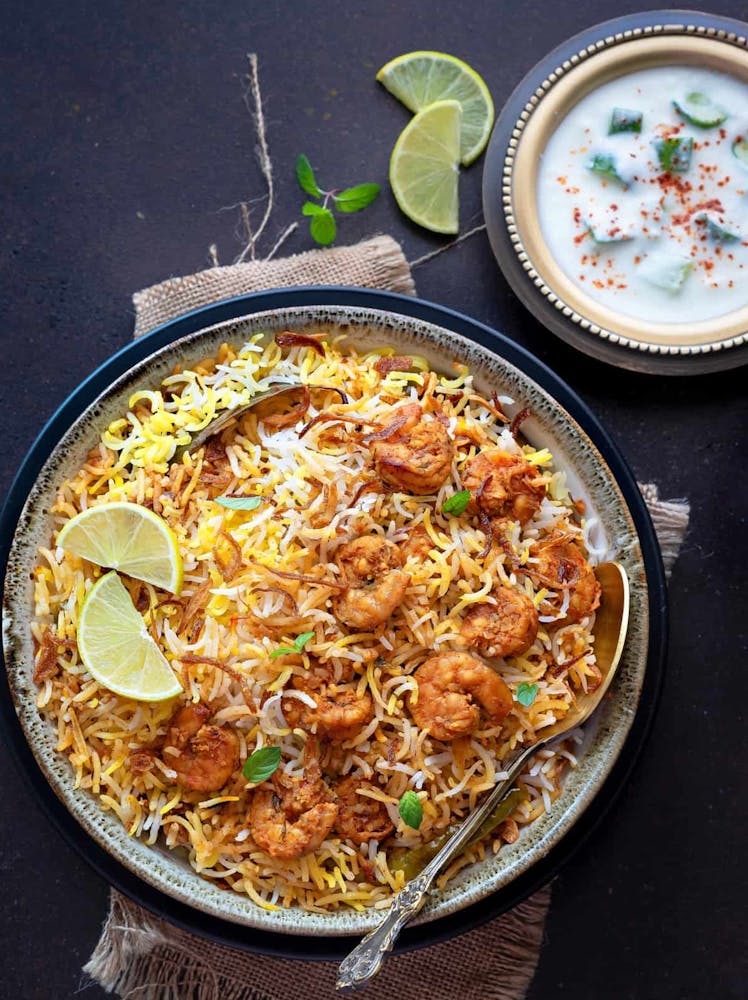 a bowl of food on a table