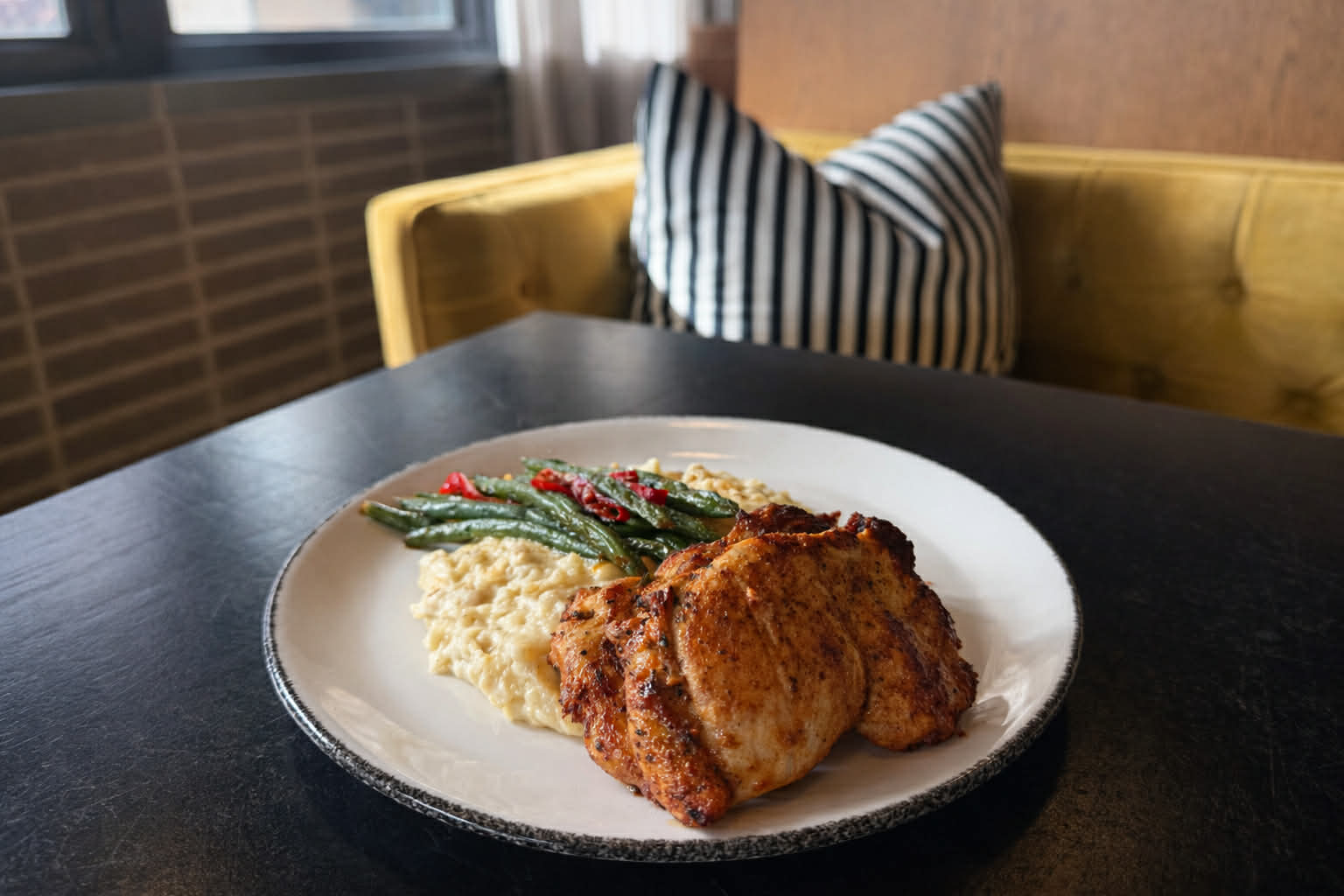 a plate of food on a table