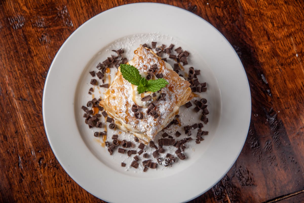 a piece of cake on a plate