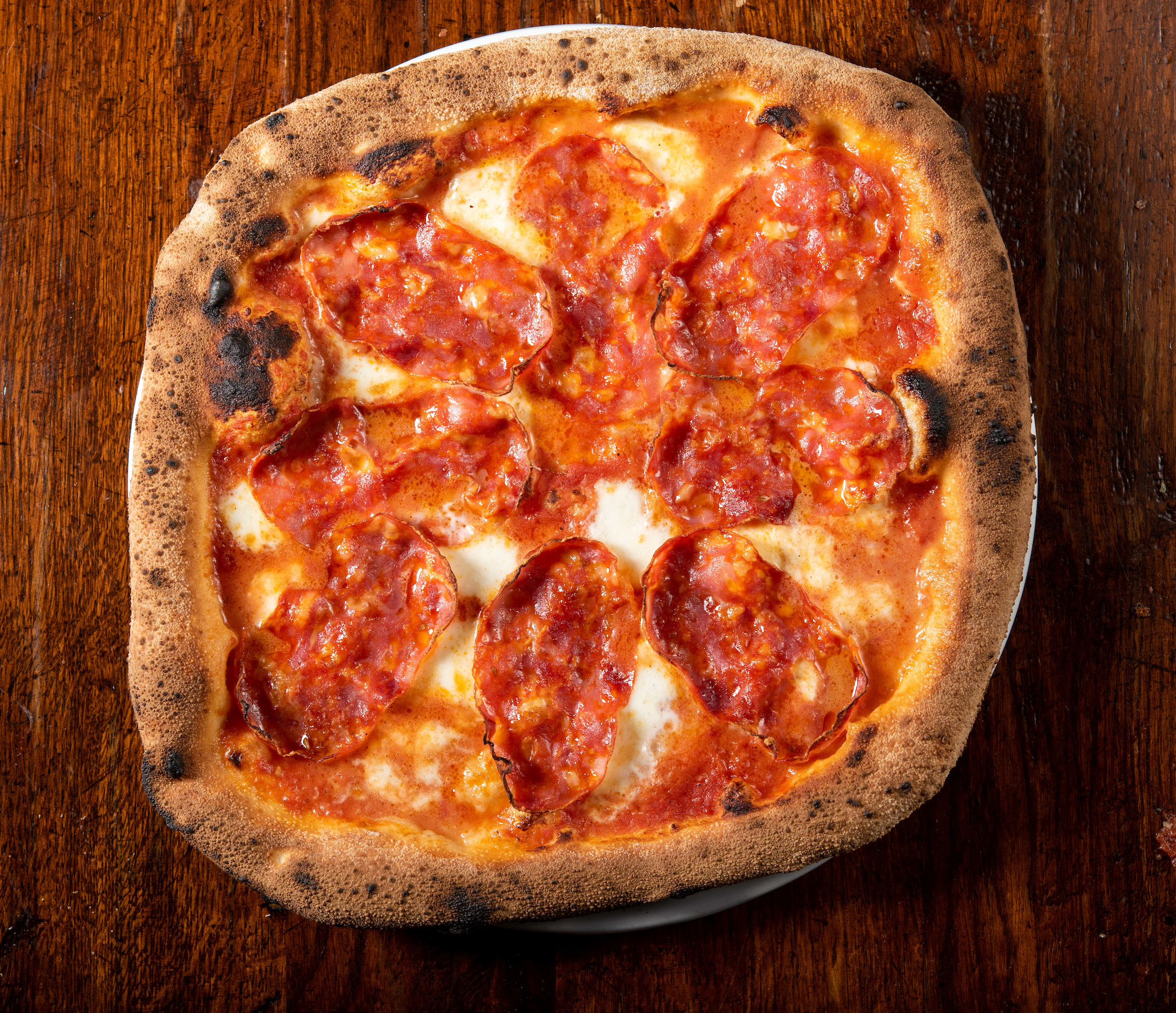 pizza with sauce and cheese