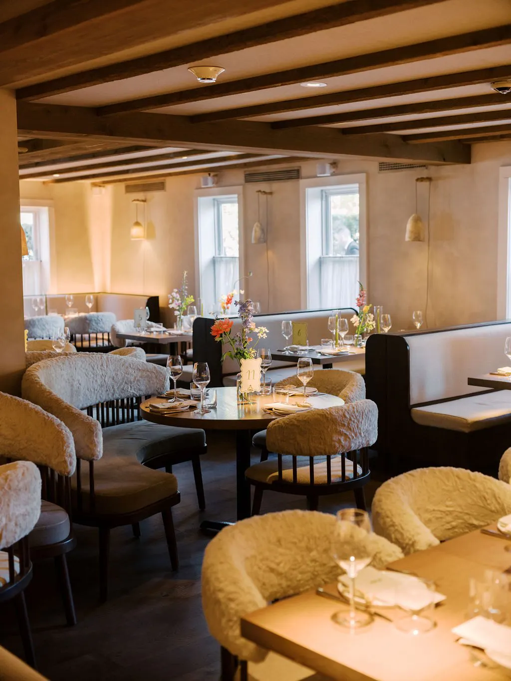 Main dining room set for a private dinner