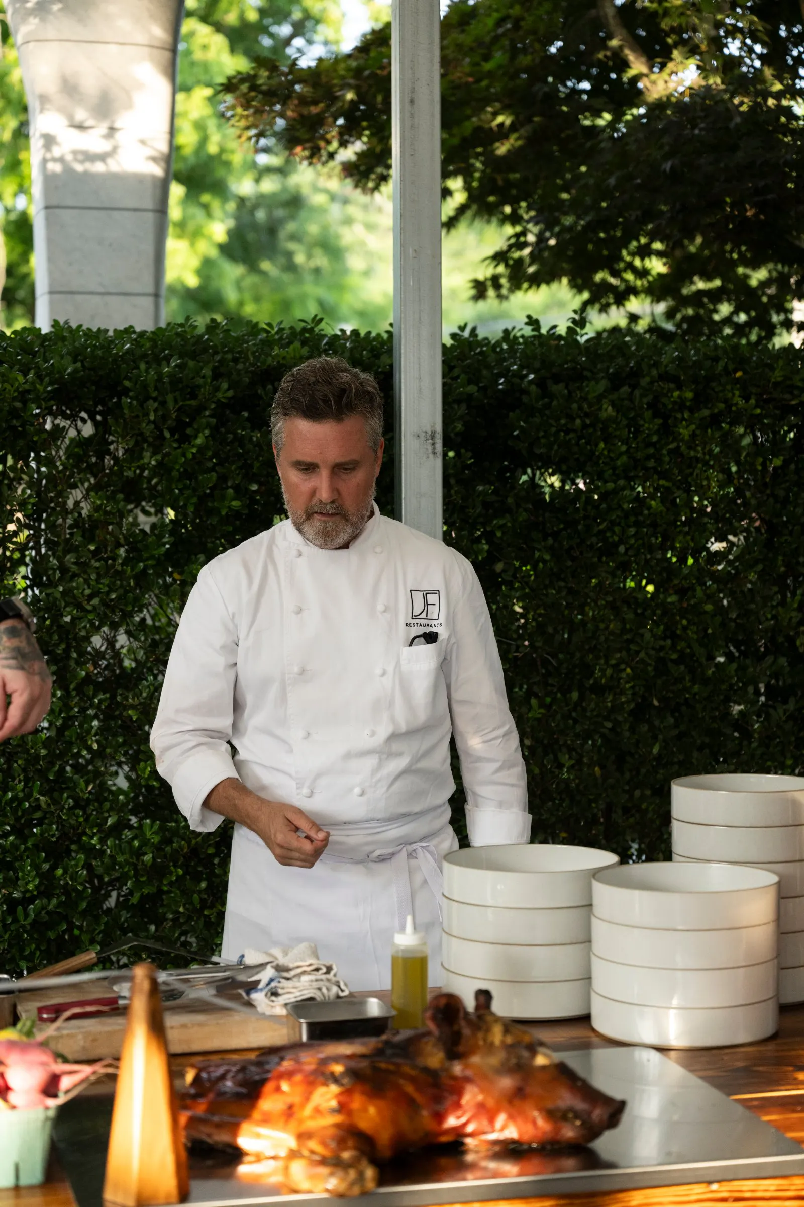 Chef at a carving station on the North Lawn