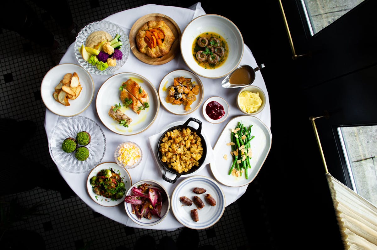 a bunch of food on a plate