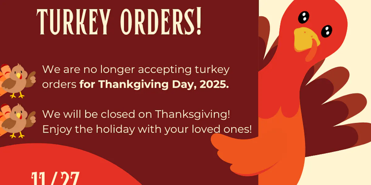 Turkey Order.pdf 2025 Thanksgiving Orders for Thanksgiving Day Complete