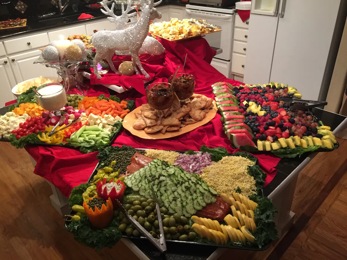 different types of food on a table