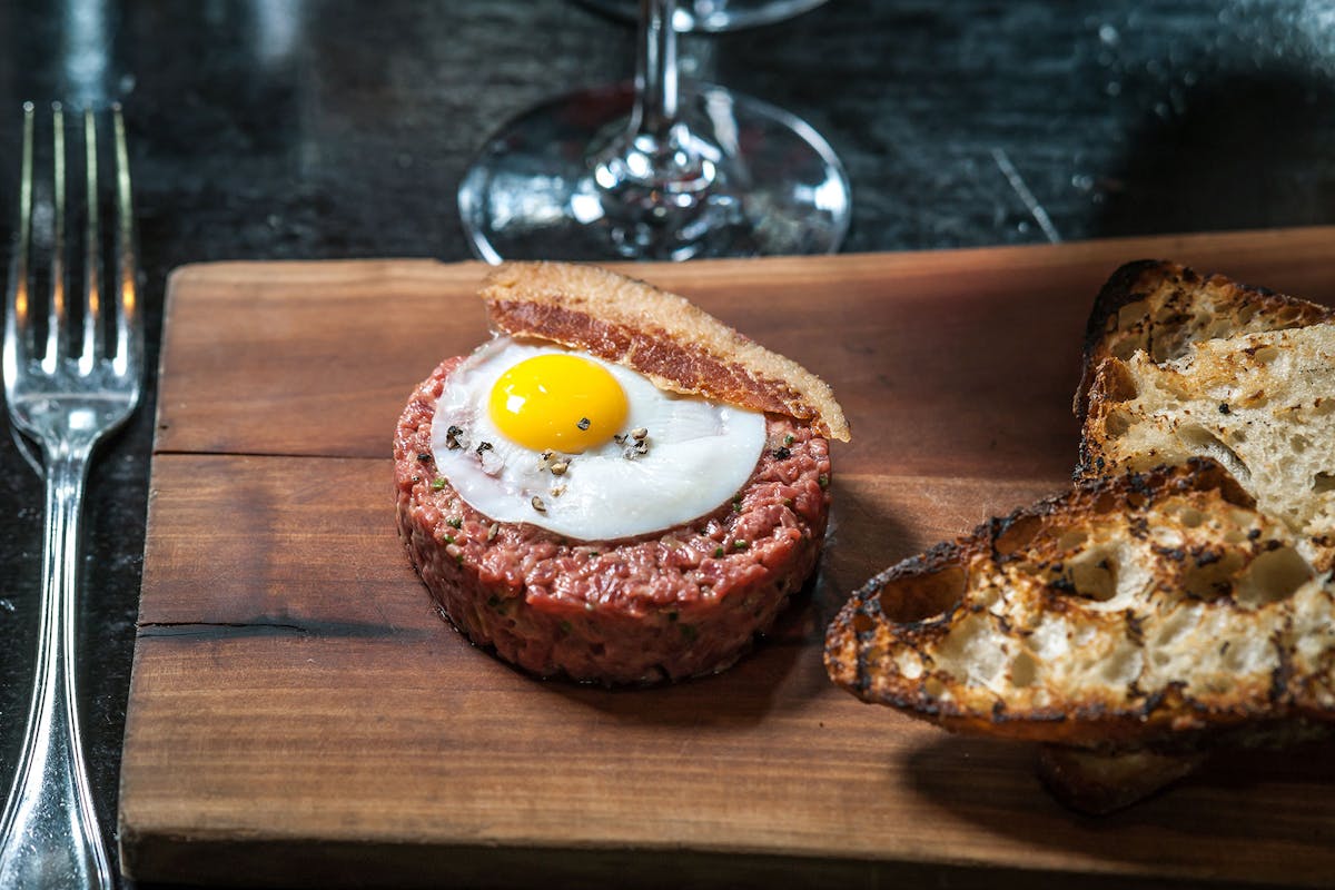 beef tartar on a cutting board