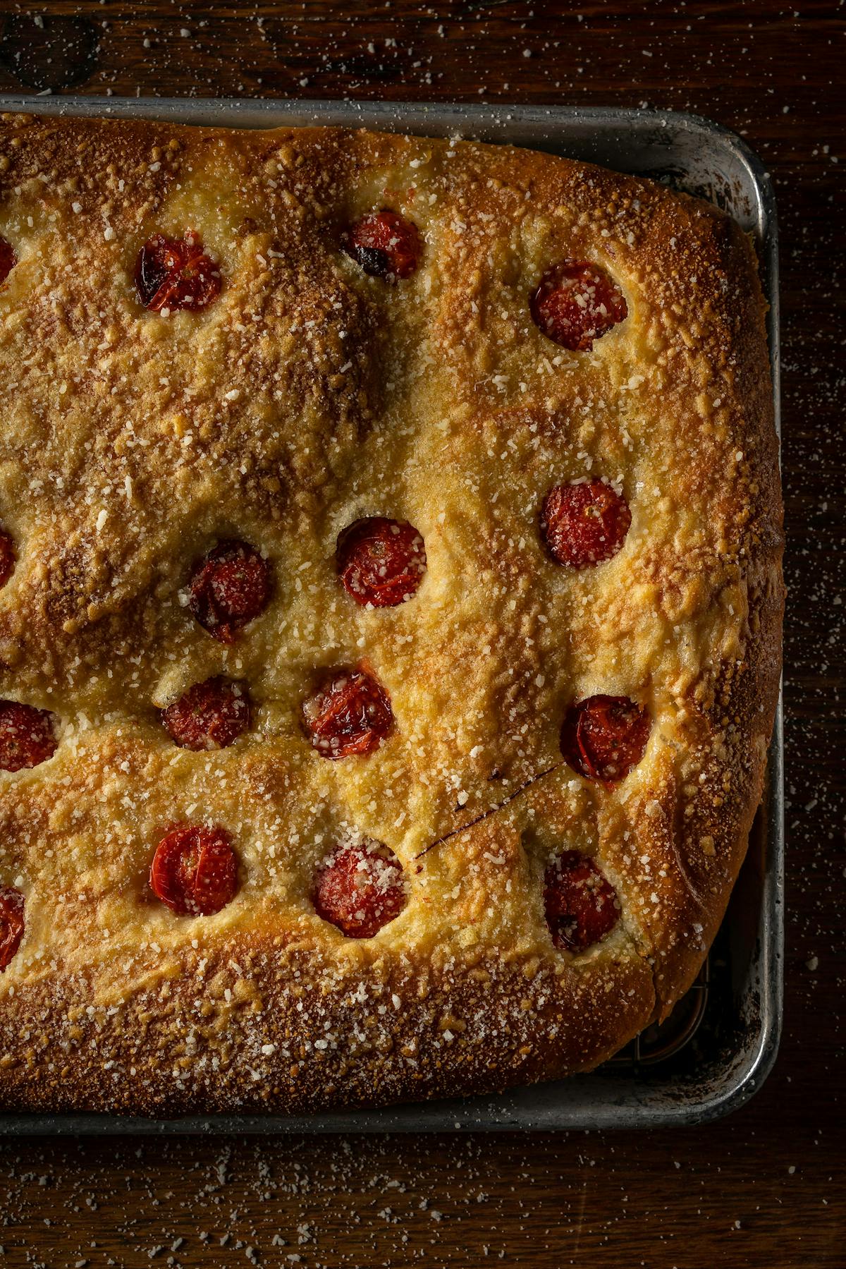 a pizza sitting on top of a pan