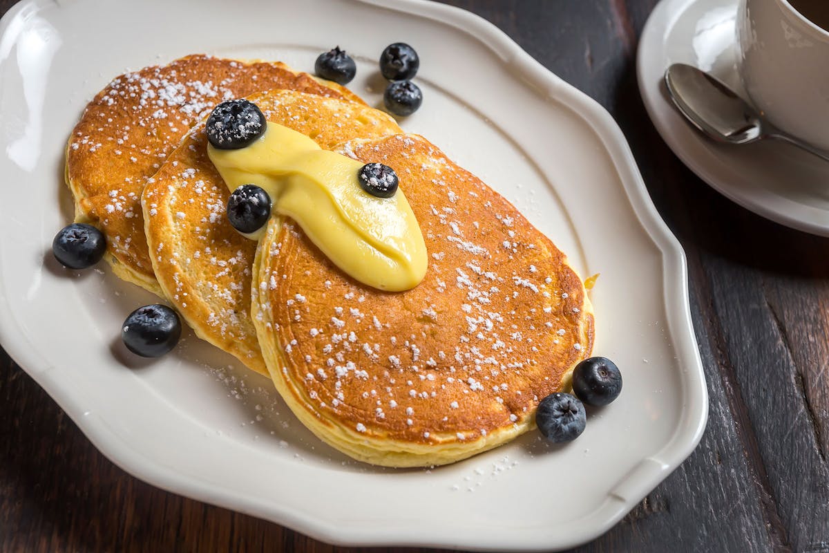 a plate filled with pancakes