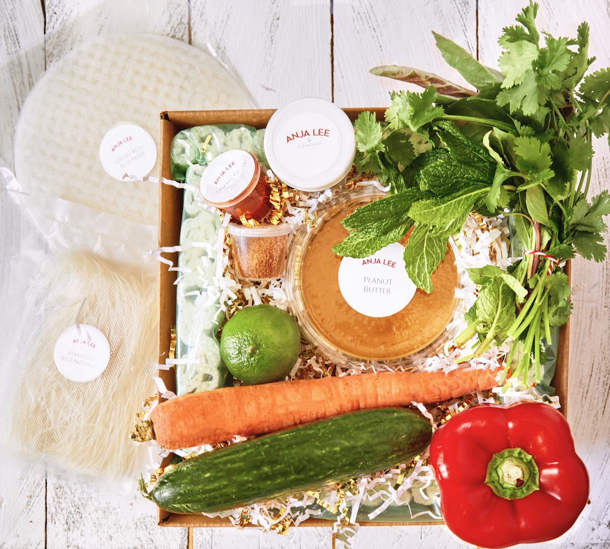 food ingredients packaged in recyclable and compostable packaging