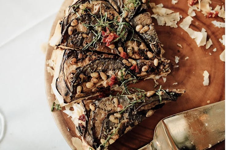 a close up of a plate of food