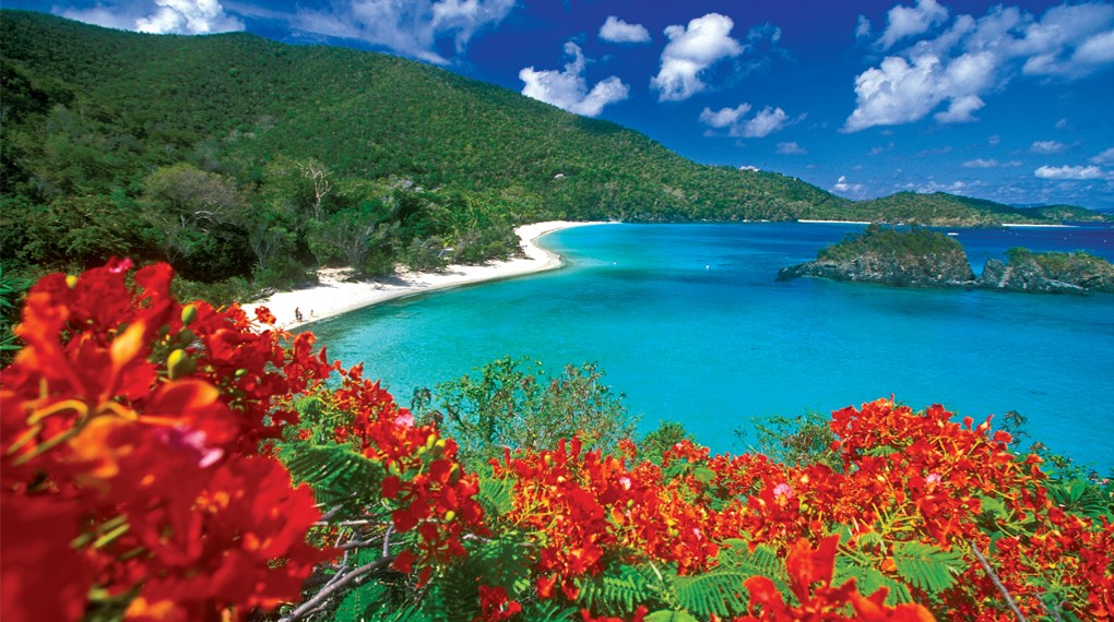 a body of water with a mountain in the background