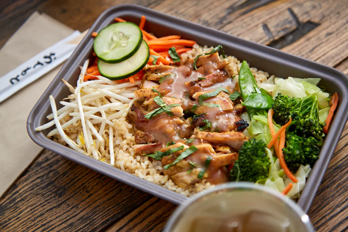 a tray of food on a plate
