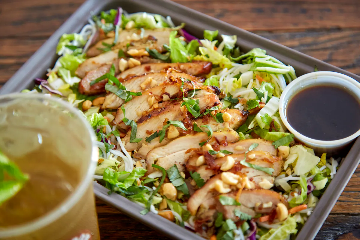 a tray of food on a plate