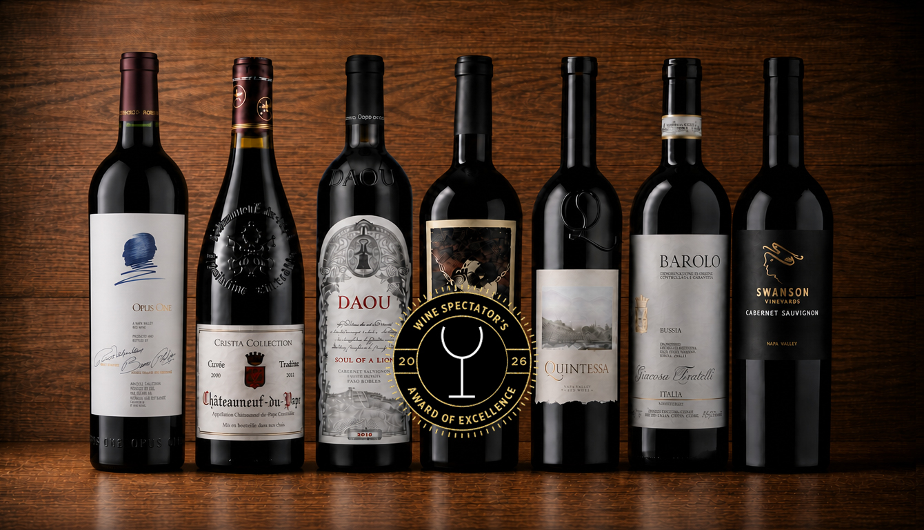 a group of wine bottles